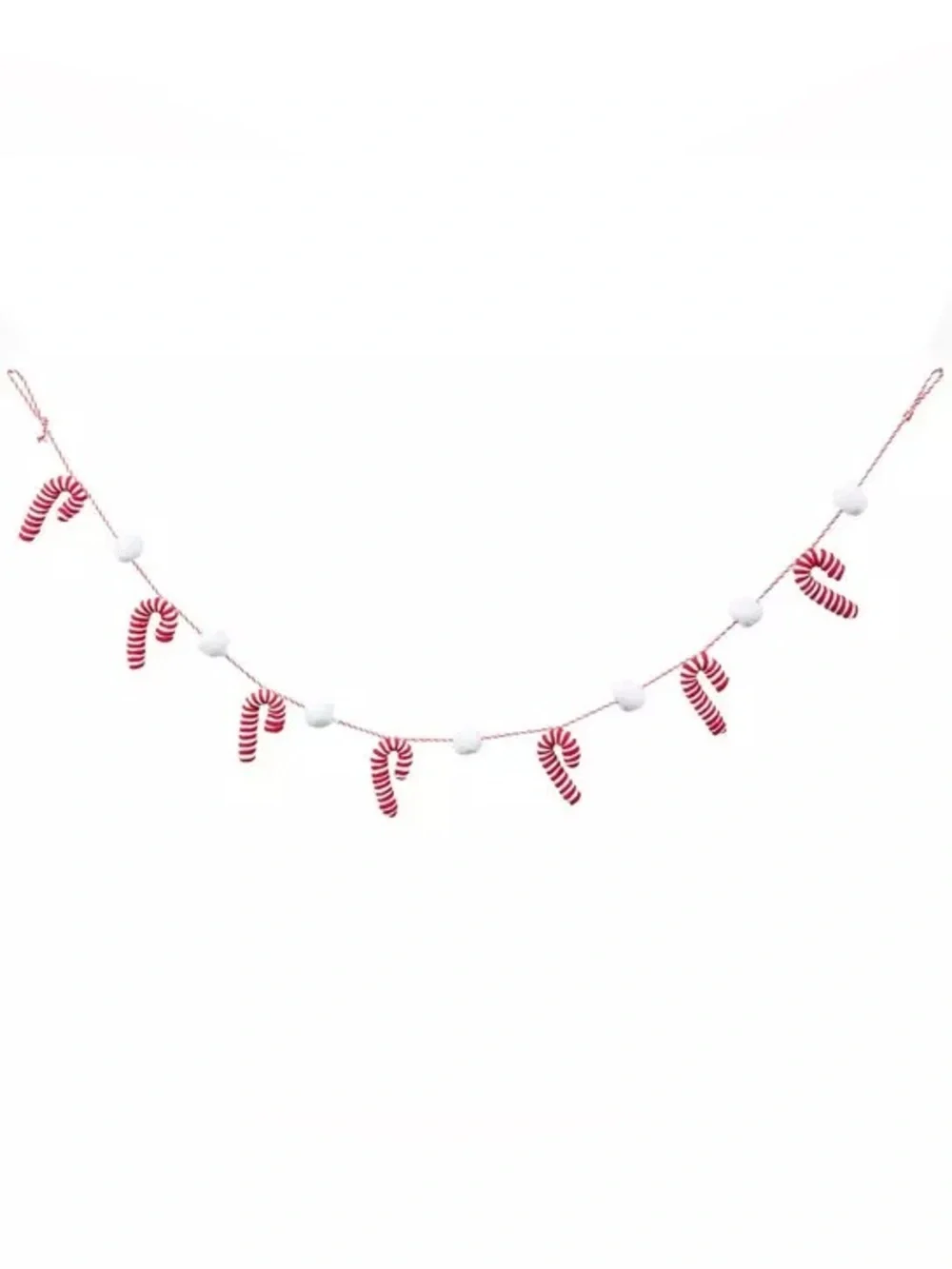 (2) Candy Cane & Pom Pom Garland